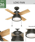 Viola Brushed Nickel Ceiling Fan With Led Light Kit And Pull Chain 52 Inch Quiet Dope Airflow Multi Speed Reversible Motor
