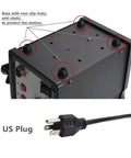 Base of 2 In 1 SMD Hot Air Rework Station with non-slip mats and US plug, showing anti-static features for PCB repairs.