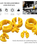 16 Piece Fuel Line And Transmission Quick Disconnect Tool Set For Cars With 1/4 5/16 3/8 1/2 5/8 3/4 7/8 Inch Line Fittings Kit