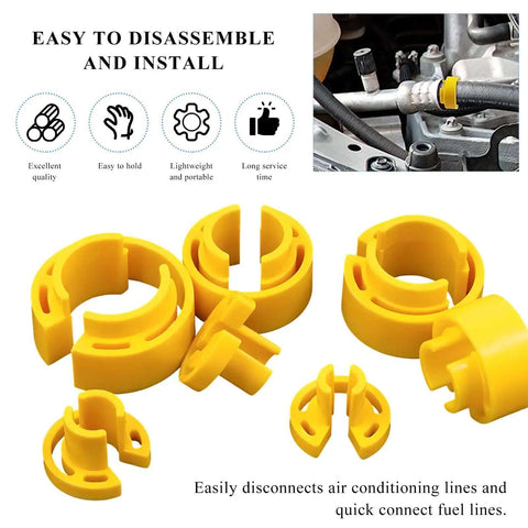 16 Piece Fuel Line And Transmission Quick Disconnect Tool Set For Cars With 1/4 5/16 3/8 1/2 5/8 3/4 7/8 Inch Line Fittings Kit