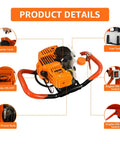 Beast 62cc Two-Stroke Gas Powered Post Hole Digger components with starter cord, choke, and engine switches visible