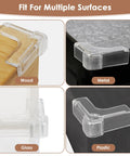 12 Pack Heavy Duty Corner Protectors For Baby Safety Furniture Edge Guards Slick Clear L Shaped Airbag Cushions on wood, metal, glass, plastic surfaces.