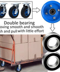 Heavy Duty Rubber Caster Wheels Featuring Knockout Durability And Slick Pneumatic Swivel Action, showing smooth rolling double bearing design.