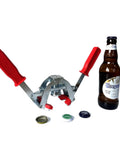 Manual Beer Bottle Capper Tool With 150 Count Caps 26mm Crown Cap Press For Home Brewing shown with bottle and caps