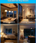 Color Changing RGB LED Light Bulbs Pack Of Four With Remote Control used in dining, living room, bedroom, study lighting