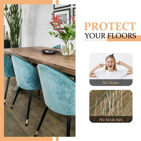 Kick Your Workstation Vibe Up With These Premium Round Rubber Chair Leg Tips And Heavy Duty Floor Guard Caps featuring chair legs and wood floor.