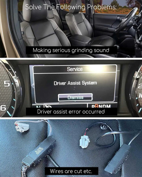 Cadillac Chevrolet GMC Lane Departure Warning Seat Actuator sample issues like grinding sound, driver assist error, and wires cut.