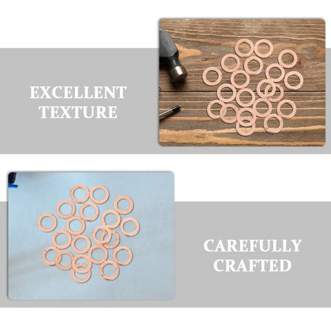 40 Piece Copper Crush Washer Set For Brake Lines And Hydraulic Systems With Top Tier Conductivity And Leak Prevention, golden flat gaskets