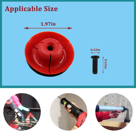 Sausage Caulk Gun Plunger Kit 44-70-0375 Replacement For M18 Cordless Caulking Gun with red plastic part and screw