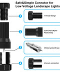 60 Pack Low Voltage Landscape Lighting Connectors waterproof 12-20 gauge quick lock connectors with thread design, nylon body, brass pin.