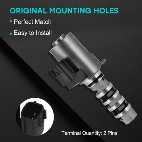 Side view of 2 Pack VVT Variable Valve Timing Solenoid For 3.5L V6 Engines, Oil Control Valve Replacement Set