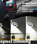 12X Magnifying Glass With Light LED Lamp Clamp On Arm For Close Up Work And DIY Hobby Repairs 2200 Lumens Stepless Dimmable