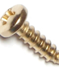Phillips Pan Head Sheet Metal Screws, Size 6 Diameter, Half Inch Length, Brass Finish, Steel Construction, Phillips Drive, 50 Pack For Auto, Home, And Shop Projects