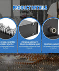 Sixty Seven Pin Flexible Work Clamping Fixture Universal Needle Array Jig For Cnc Milling And Laser Marking construction details showing stainless steel nozzle and aluminum base.