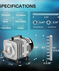Front view of VIVOSUN commercial air pump, 1110 GPH, 8-outlet, 40W, for aquarium and hydroponic systems.