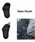 Two Section Foldable Sickle Knife With Wooden Handle And Sheath For Easy Weeding Grab And Go Portable Garden Tool nylon sheath.