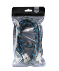 Six Foot Nylon Braided Airbrush Hose With Slick Zero Drip Airflow And Dual 1/8 Inch Ports Plus 1/8 Male To 1/4 Female Fitting in packaging.