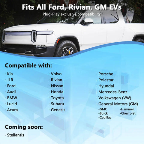 Fits all Ford, Rivian, GM EVs with Top Tier Nacs To Ccs Adapter DC Fast Charging No Sweat Ev Converter.