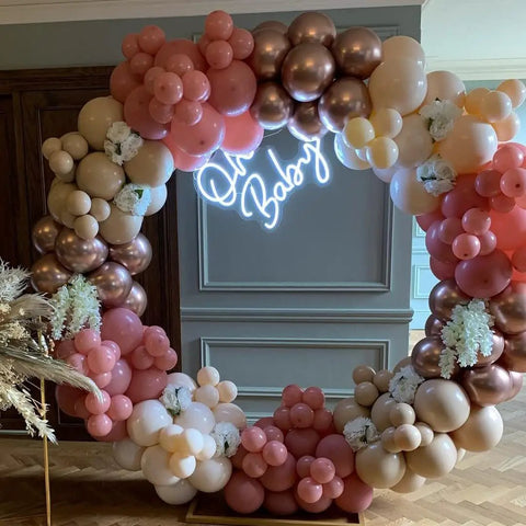 Neon Sign for Baby Shower Backdrop LED Light Up Wall Decor 21.5 Inch By 20 Inch Great for Gender Reveal Birthday Party Decorations Oh Baby Theme with Balloon Arch
