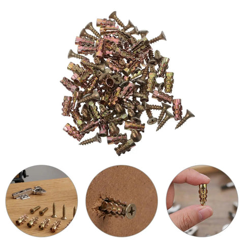 Cabinet Hinge Repair Kit For Kitchen Cupboards 50 Sets With 6x14mm Stripped Thread Screws And Expansion Anchors, assorted repair screws