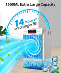 4 In 1 Portable Air Conditioner And Fan With Humidifier For Room Office Desk Evaporative Mini Unit 1500ML Water Tank Three Speed Cooler