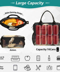 Large Insulated Lunch Bag With Owl Desert Landscape Design Portable Leakproof Soft Cooler Tote For Men Women Holds 18 Cans Beach