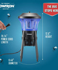 Outdoor Bug Trap With UV Light And Powerhouse Fan For Half Acre Coverage, Quiet Insect Control, Weather Resistant, 12.6-inch height