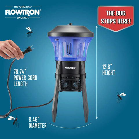 Outdoor Bug Trap With UV Light And Powerhouse Fan For Half Acre Coverage, Quiet Insect Control, Weather Resistant, 12.6-inch height