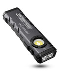 Rugged Rechargeable EDC Flashlight With Turbo Mode, 1000 Lumens LED, magnetic base and clip, compact pocket light, black aluminum body