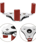 Game Changing Aluminum Alloy Smoke Detector Transducer Disassembly Tool For Rapid Sensor Replacement And Knuckle Saving Home Maintenance Upkeep Projects Today, top view with red rubber grips.