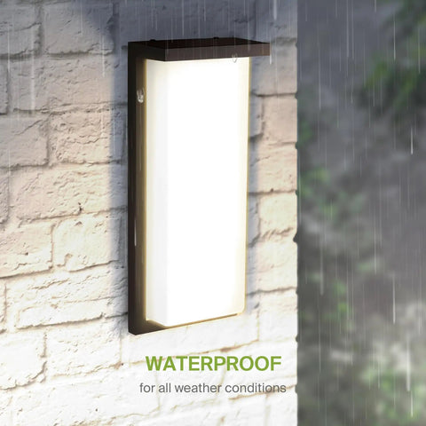 14 Inch Outdoor Wall Light Front Door Sconce With 3CCT Dimmable Ultra Bright LED Waterproof ETL Listed 20W mounted on wall