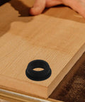 Ultimate 6-piece Black Silicone Grommet Kit For Cable Protection And Cord Management Universal Fit Wire Guards Seals Electrical Gear Home Hacks Prevents Cutting on wood panel