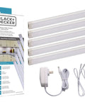 Ultra Slim Linkable LED Under Cabinet Lights With Motion Sensor Dimmable 10 Level Brightness Cool White 4000K Tool Free Install 9 Inch Length Kitchen Accent Lighting For Modern Homes package with LED bars and cables