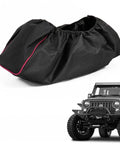 Heavy Duty 600D Oxford Winch Cover Waterproof And Uv Resistant Protector designed for electric winches, durable black material, compact shape.