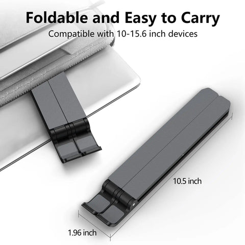 Folded Go-To Adjustable Laptop Stand Desk Ergonomic Riser Elevates From 2.78 To 6.5 Inches, Ventilated ABS Silicone Holder
