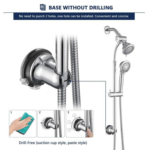 Dual Shower Head System With Valve Chrome 2 In 1 Liftable Handheld Shower 60 Inch Stainless Steel Hose 4 By 4 Inch
