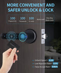 Smart Biometric Door Lock With Fingerprint Passcode IC Card And Key Access, keyless entry knob in action
