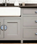 Kitchen cabinet with 2 Pack Grey Soft Fluid Cabinet Handles With 3 Inch Center Hole Semicircle Drawer Pulls, customizable inserts