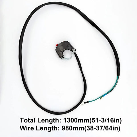 Kill Switch For Predator 212cc And 196cc Mini Bikes And Go Karts Fits Coleman CT100U CT200U BT200X, black wire and switch.