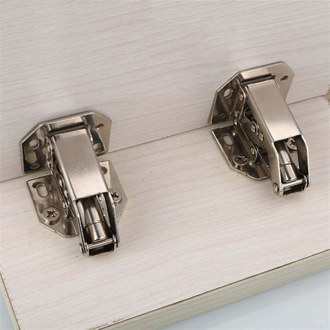 10 Pack No-Drill Door Spring Soft Close Hinges For Cabinets And Furniture, Hydraulic Soft Closer Hinges With Screws, 4 Inch, 90 Degree Opening