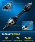 Front Left CV Axle Shaft For Toyota Avalon 2005 To 2008, Highlander 2008 To 2013 Hybrid, And RX450h 2010 To 2015 AWD, 66 5285
