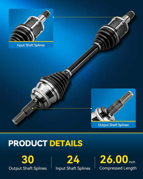 Front Left CV Axle Shaft For Toyota Avalon 2005 To 2008, Highlander 2008 To 2013 Hybrid, And RX450h 2010 To 2015 AWD, 66 5285