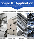 Image showcasing the scope of application for stainless steel, titanium alloy, alloy steel, and heat-resistant steel.