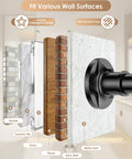 Matte Black Extra Long Tension Shower Curtain Rod 30 To 122 Inches 1.1 Inch Diameter with non-slip end cap on various surfaces