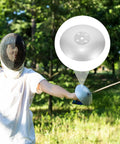 Fencer demonstrating Stainless Steel Fencing Hand Guard And Practice Protector For Adults Pro Grade Durable Injury Resistant
