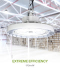 150W LED High Bay UFO Light For Warehouse, Garage And Workshop, Dimmable, IP69K Waterproof, 23600 Lumens, white