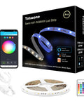 RGBWW Smart LED Strip Lights 32.8ft Tunable White 3000K To 6500K Plus RGB WiFi Color Changing Strips Work With Alexa Google Assistant Music Sync, packaging and accessories