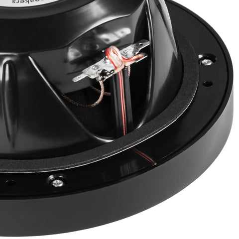 Close-up of the wiring on 8 Inch 2 Way Marine Speaker System With 500W Peak Power (250W RMS) Coaxial Black Audio for boats and powersports