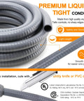 Flexible Liquid Tight PVC Electrical Conduit Kit 1-1/4 Inch Diameter 100 Feet Long Non Metallic Corrosion-Resistant coiled