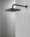 Chrome 8 Inch Square Rain Shower Head With Soft Rain Spray For A Dope Spa-Like Shower, wall-mounted overhead in bathroom